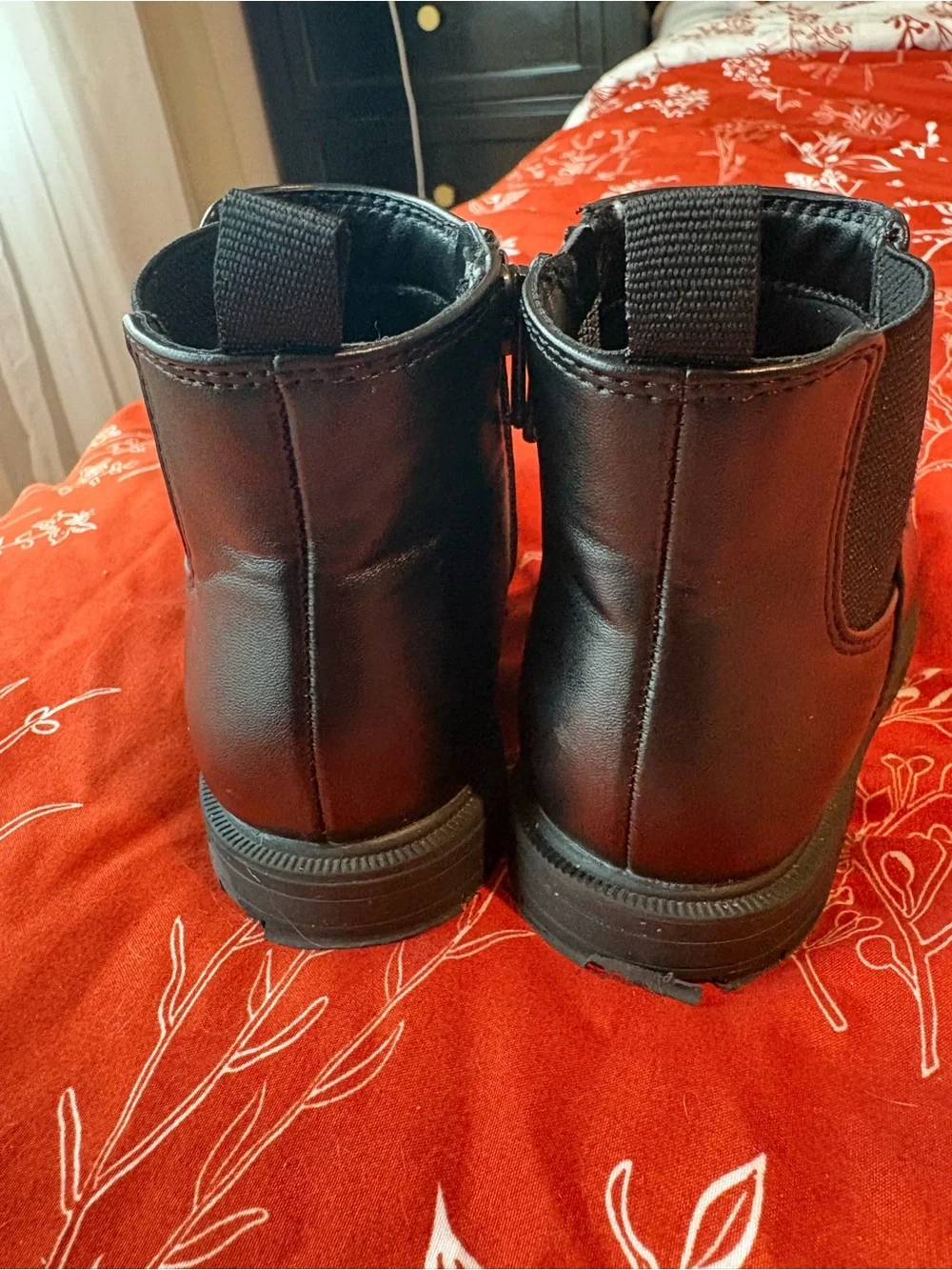 Cat & Jack Black Kids Ankle Boots with Side Zip